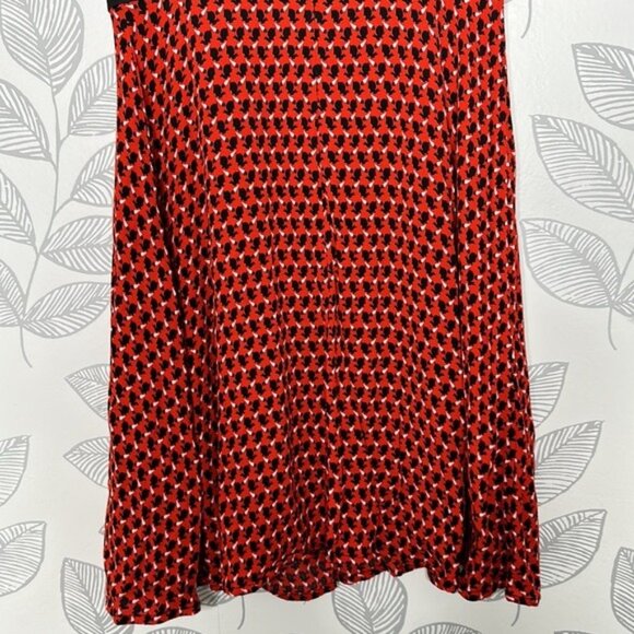 Anthropologie Maeve Amici Rabbit Print Red Dress Size 4 Career - Picture 7 of 12